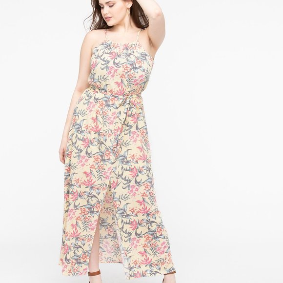 Ricki's Floral Maxi Dress - Cream and Pink - Picture 1 of 8